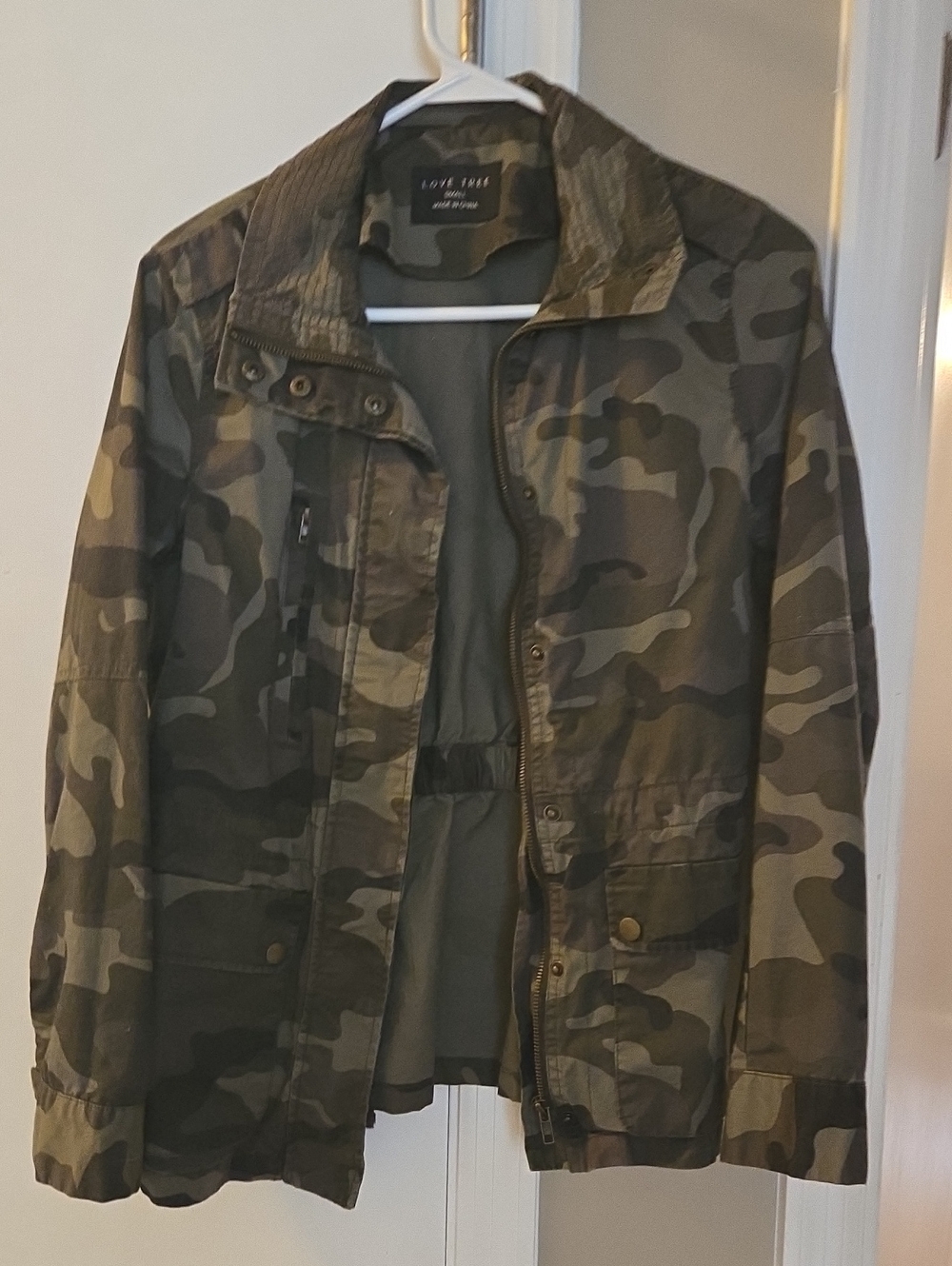 Love Tree Womens Camo Field Jacket in Olive & Dark Green